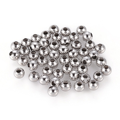 Non-Tarnish 304 Stainless Steel Round Seamed Beads A-STAS-R032-5mm-1