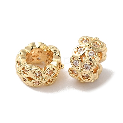 Long-Lasting Plated Brass Micro Pave Clear Cubic Zirconia European Beads KK-K381-18A-G02-1