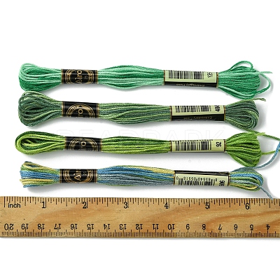 12 Skeins 6 Colors 6-Ply Polyester Embroidery Floss OCOR-FS0001-01B-04-1