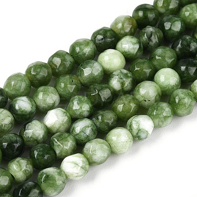 Dyed Natural White Jade Beads Strands G-T139-4mm-60-18-1
