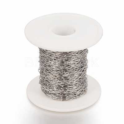 Tarnish Resistant 304 Stainless Steel Paperclip Chains CHS-F010-01B-P-1