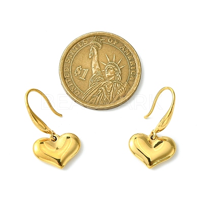 304 Stainless Steel Heart Dangle Earrings for Women EJEW-G417-02G-1