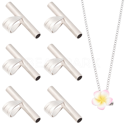 6Pcs 201 Stainless Steel Brooch Convert Necklaces Pendant Hooks STAS-BBC0010-60-1