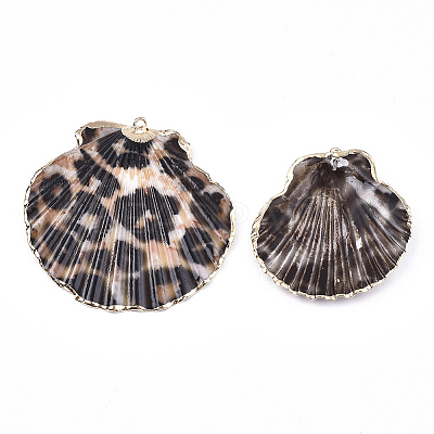 Spray Paint & Electroplate Sea Shell Pendants X-SSHEL-S262-04A-1
