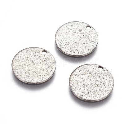 Tarnish Resistant 304 Stainless Steel Textured Pendants STAS-I098-01-15mm-P-1