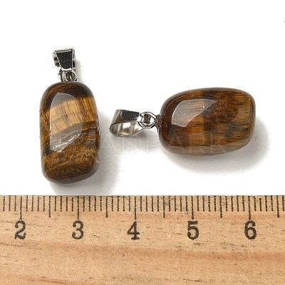 Natural Tiger Eye Pendants G-Z067-03P-09-1