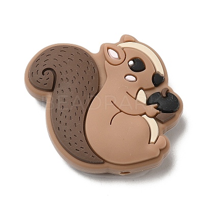 Squirrel Food Grade Eco-Friendly Silicone Focal Beads SIL-Q017-01B-1