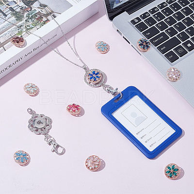 10Pcs 10 Colors Alloy Rhinestone Snap Buttons FIND-NB0006-38-1