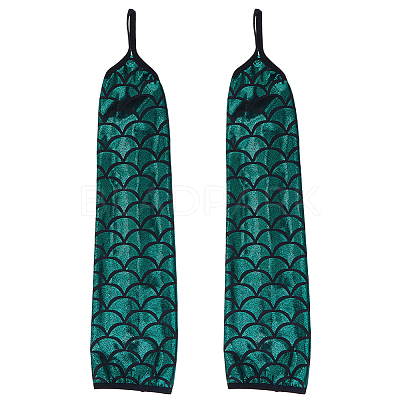 Polyester Fish Scale Gloves AJEW-WH20006-222B-1