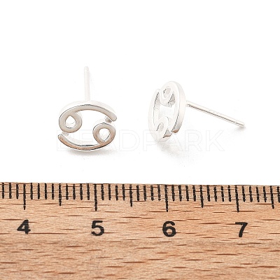 925 Sterling Silver Stud Earrings EJEW-K303-01S-04-1