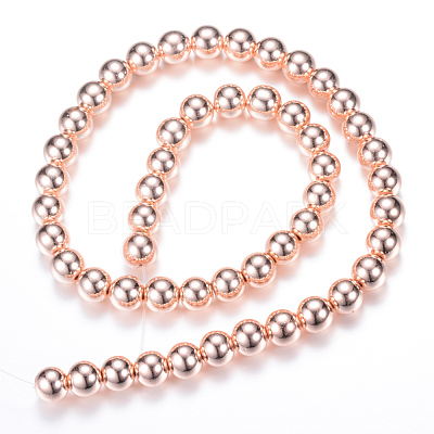 Electroplate Non-magnetic Synthetic Hematite Bead Strands G-Q466-4mm-03-1