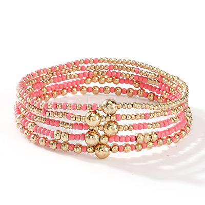 Gold Beaded Bracelet Set Summer 2025 Stylish and Versatile Five-Piece Jewelry Collection AJ2042-5-1