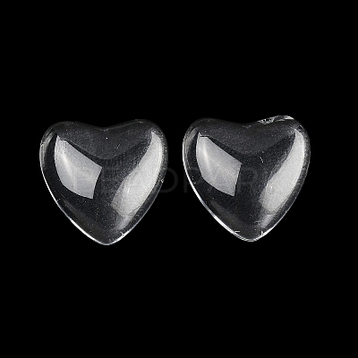 Transparent Glass Heart Cabochons GGLA-R021-16mm-1