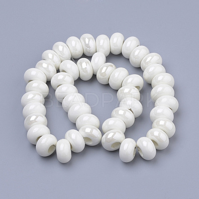 Glazed Porcelain Rondelle Beads PORC-Q219-13x9-F26-1