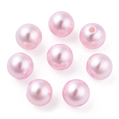 Spray Painted ABS Plastic Imitation Pearl Beads OACR-T015-05C-17-1