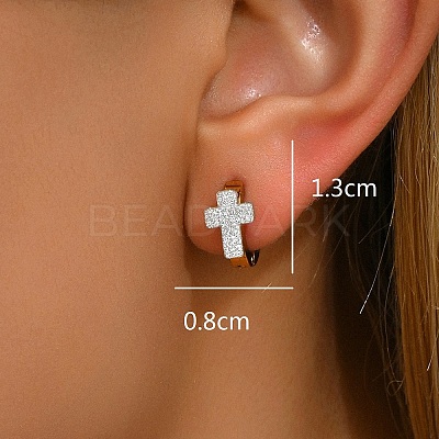 Exquisite Stainless Steel Rhinestone Hoop Earrings AK6534-4-1