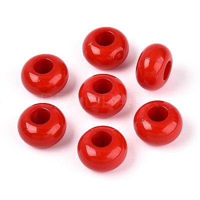 Opaque Acrylic European Large Hole Beads SACR-N019-03H-1