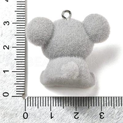 Flocky Resin Pendants RESI-E059-04D-1
