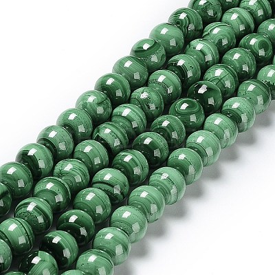 Natural Malachite Beads Strands G-F571-27AB1-7mm-1