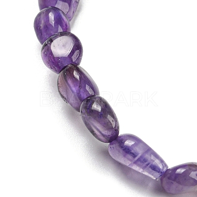 Natural Amethyst Bead Stretch Bracelets BJEW-K213-23-1