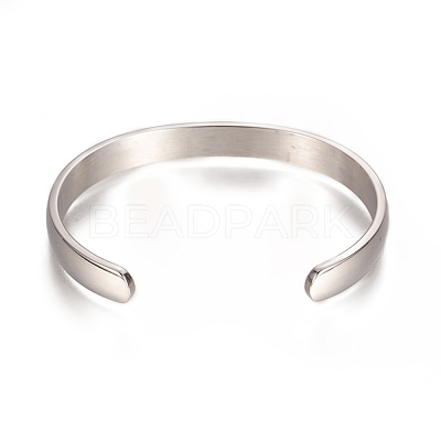 Tarnish Resistant 304 Stainless Steel Cuff Bangles STAS-I110-10-8mm-P-1