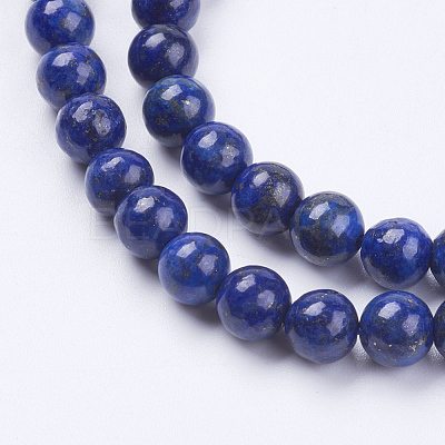 Natural Lapis Lazuli(Filled Color Glue) Beads Strands X-G-K269-02-6mm-1