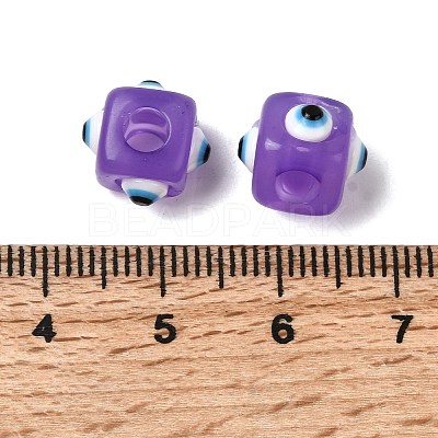Resin Evil Eye European Beads RESI-A021-1