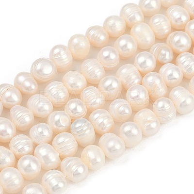 Natural Cultured Freshwater Pearl Beads Strands PEAR-I007-07X-10D-1
