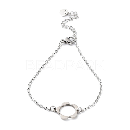 201 Stainless Steel Link Bracelets with Cable Chains BJEW-P297-01P-A-1