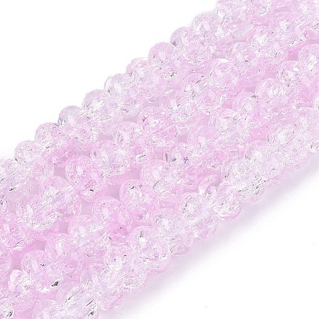 Crackle Transparent Glass Beads Strands GLAA-N069-02A-08-1