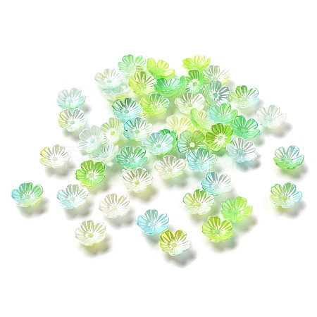 Gradient Color Acrylic Bead Caps OACR-Z028-01C-1