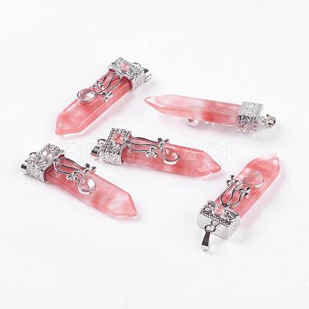 Cherry Quartz Glass Big Pendants G-G718-A04-1