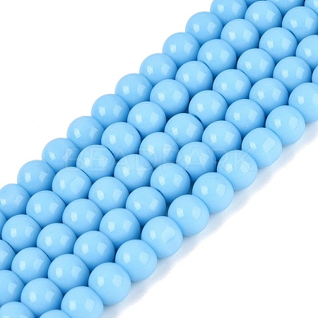 Opaque Solid Color Glass Beads Strands GLAA-T032-P6mm-22-1