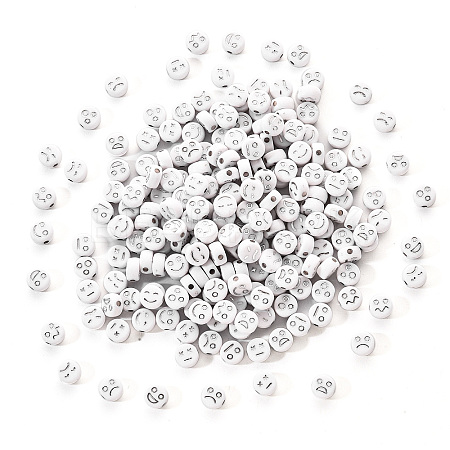 Opaque White Acrylic Beads MACR-YW0001-21B-1