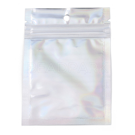 Rectangle Zip Lock Plastic Glitter Holographic Bags OPP-YWC0001-7X10-1