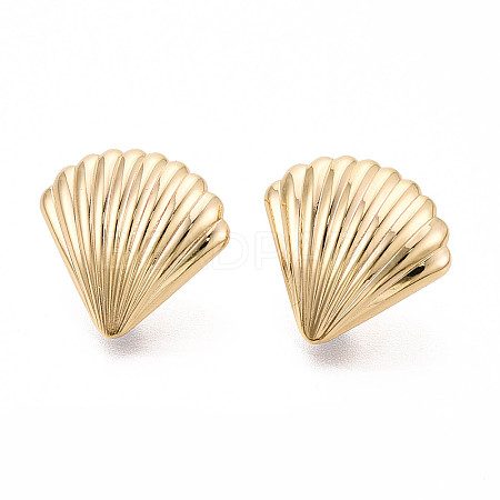 Brass Stud Earring Findings KK-N263-132A-G-1