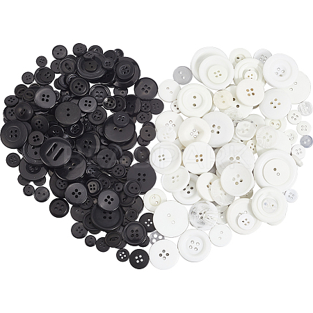 300Pcs 2 Colors Resin Buttons DIY-SP0003-98A-1