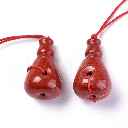Natural Red Jasper 3 Hole Guru Beads G-L517-02E-1