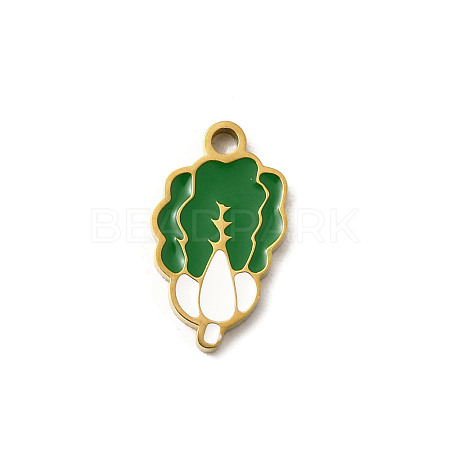 304 Stainless Steel Enamel Charms STAS-I335-03G-02-1