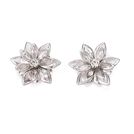 Acrylic Rhinestone Flower Flat Back Cabochons LS-RSB027-06-1