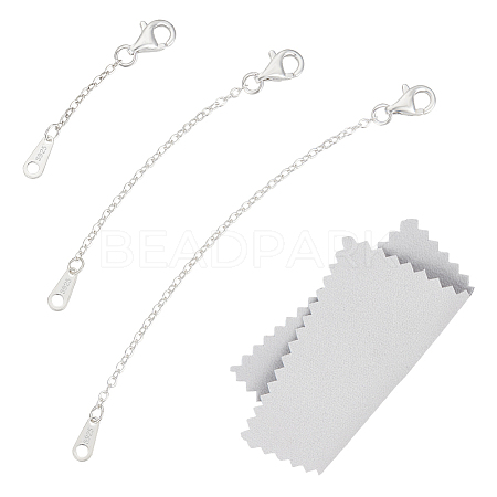925 Sterling Silver Chain Extender Sets STER-BC0002-58-1