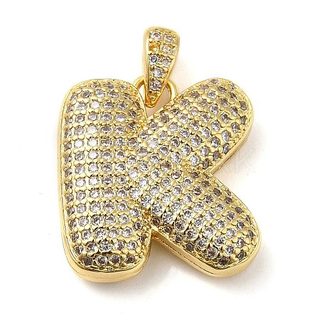 Brass Micro Pave Cubic Zirconia Pendants KK-E061-03G-11-1