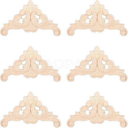 Olycraft Rubber Wood Carved Onlay Applique AJEW-OC0001-48-1