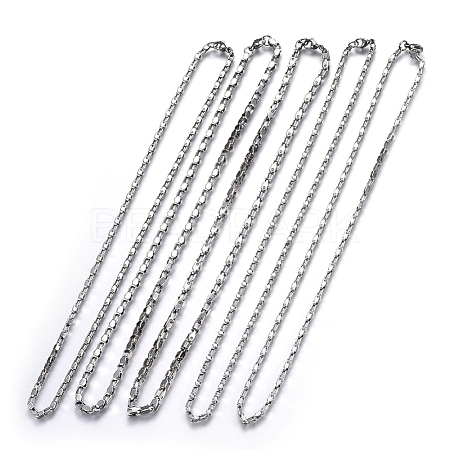 304 Stainless Steel Chain Necklaces NJEW-F242-15P-A-1