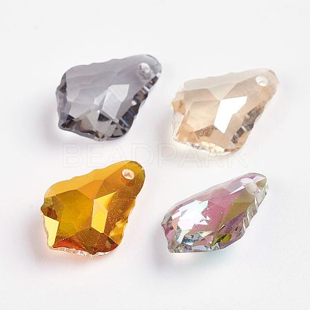 Faceted K9 Glass Charms EGLA-P026-D-1