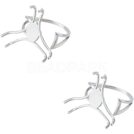 2Pcs Adjustable Brass Finger Ring Components FIND-HS0001-01P-1