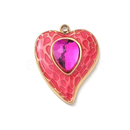 304 Stainless Steel Rhinestone Pendants STAS-P453-19G-03-1