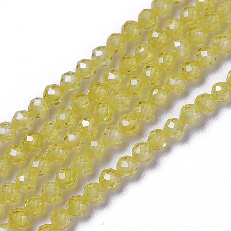 Cubic Zirconia Beads Strands G-F596-48C-2mm-1