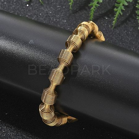 304 Stainless Steel Stretch Bangles for Women LS-BJEW-P315-02H-G-1