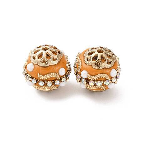 Handmade Resin Indonesia Round Beads IPDL-P005-16KCG-01-1